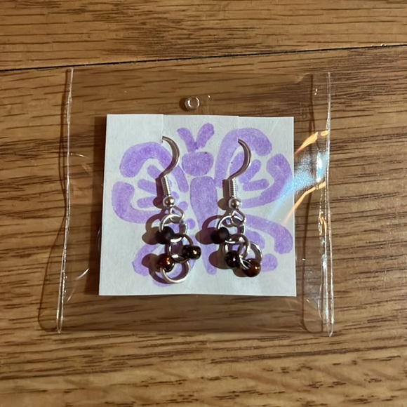 Handmade , glass beads , earrings - Picture 2 of 10